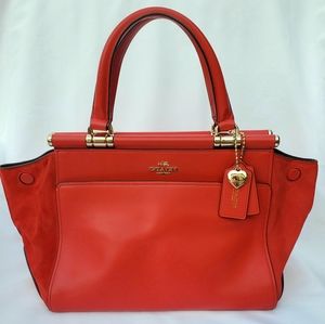 Coach Women's Red Leather Selena Grace Satchel Bag